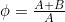  \phi = \frac{A+B}{A}