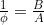 \frac{1}{\phi} = \frac{B}{A}