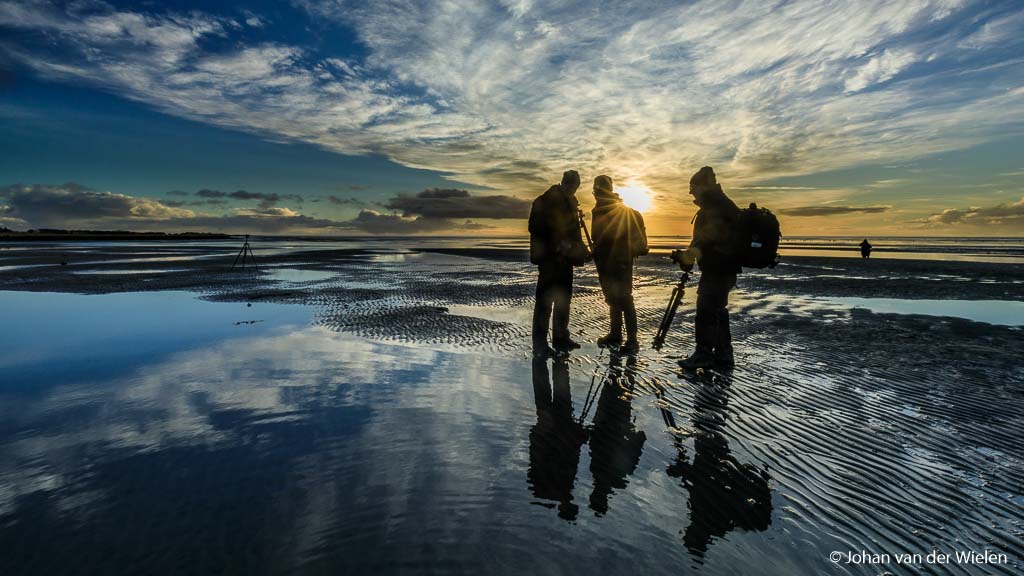 Zonsopkomst op het wad, spectaculaire ochtenden op winters Terschelling.